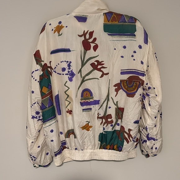 Vintage 100% silk windbreaker Feel Free by G. C. Size medium - Picture 5 of 6